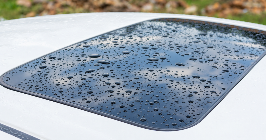 Water Spot pada kaca sunroof mobil